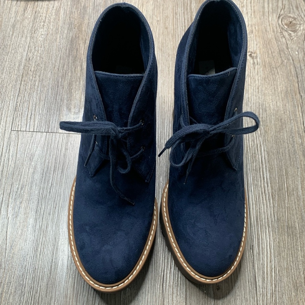 Stella McCartney Lace Up Blue Faux Suede Wedge Women’s Size EU40 NWOT